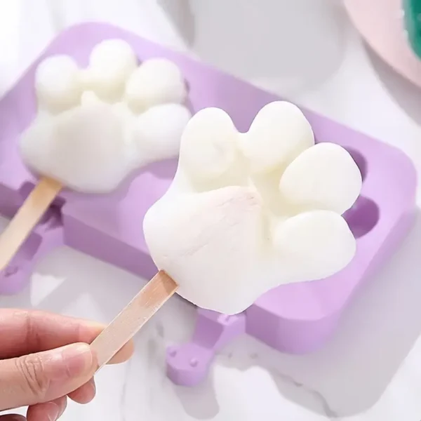 Molde De Silicona Helados Paletas Huellas Patas + 50 Palitos - Imagen 5