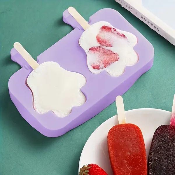 Molde De Silicona Helados Paletas Huellas Patas + 50 Palitos - Imagen 3