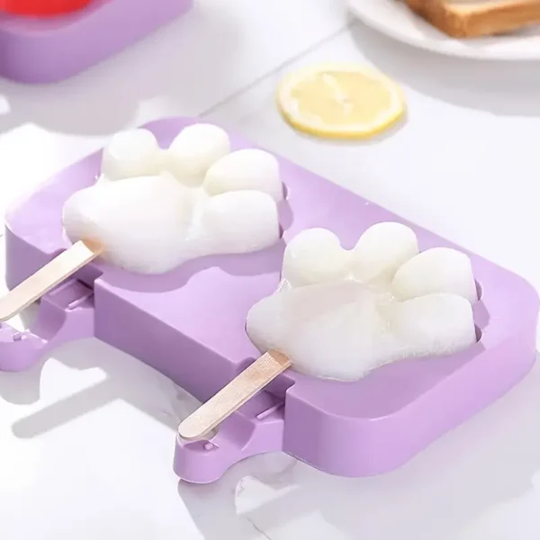 Molde De Silicona Helados Paletas Huellas Patas + 50 Palitos - Imagen 4