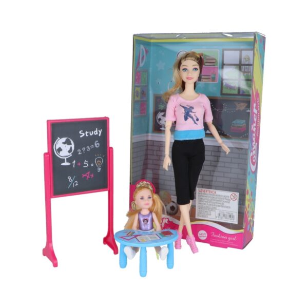 Muñeca Maestra Con Accesorios Dos Muñecas