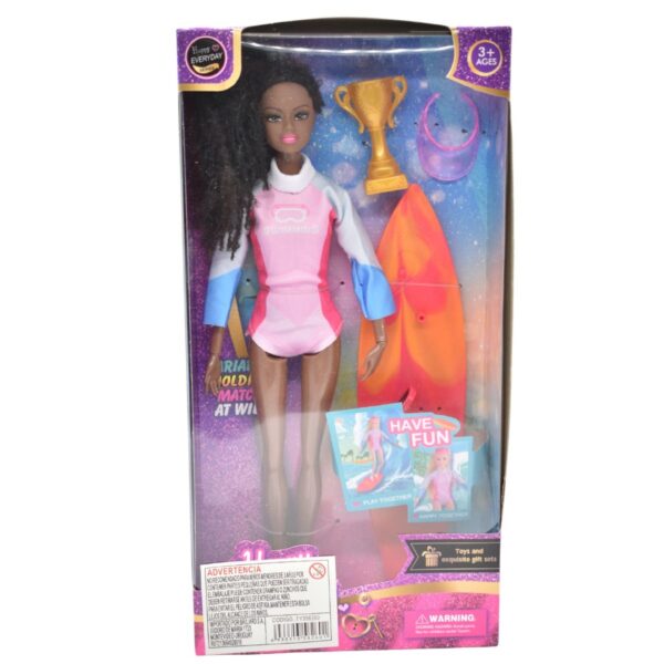 Muñeca Deportiva Surfista Con Tabla De Surf Y Accesorios - Imagen 2