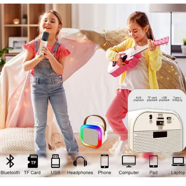 Parlante Inalambrico Karaoke Bluetooth Led Rgb Con Micrófono - Imagen 4