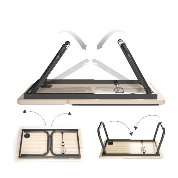 Mesa De Cama Reclinable Para Laptop Plegable Con Posa Vaso - Imagen 7