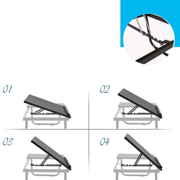 Mesa De Cama Reclinable Para Laptop Plegable Con Posa Vaso - Imagen 3