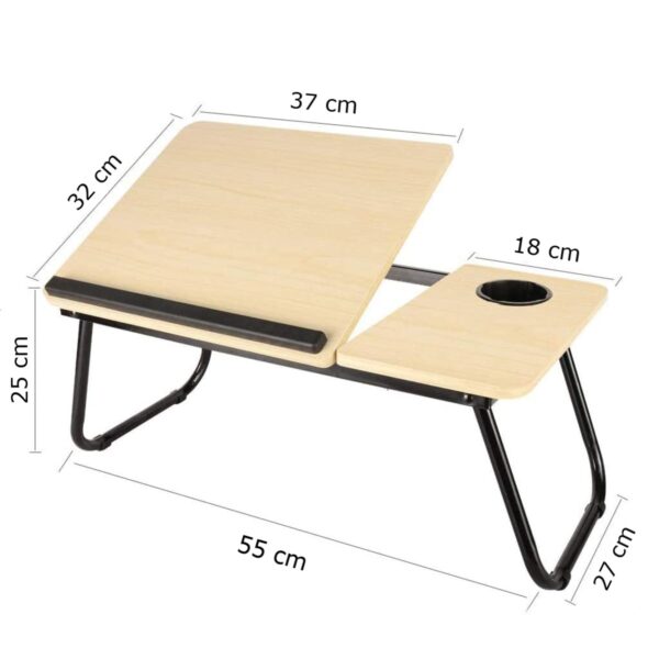 Mesa De Cama Reclinable Para Laptop Plegable Con Posa Vaso - Imagen 2