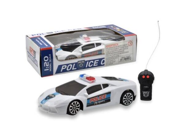 Auto Policía A Control Remoto Con Luces Patrulla Rc - Imagen 3
