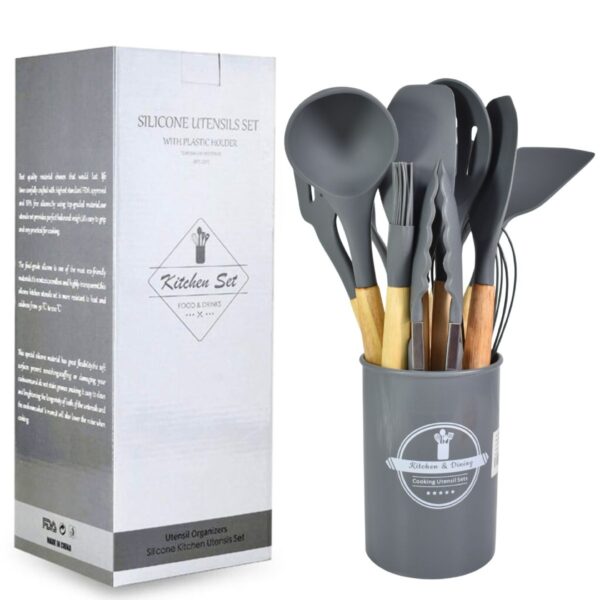 Set De Utensilios De Cocina Silicona Y Madera 12 Piezas - Imagen 3