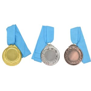 3 Medallas Para Premio Oro Plata Y Bronce Trofeo Deportes