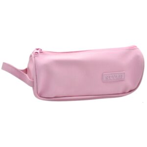 Cartuchera Lisa Con Colgante Para Útiles Rosa