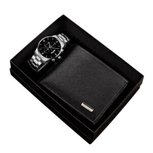 Set Regalo Reloj Metal Billetera En Estuche